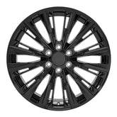 Front view of a 22x9 Satin Black wheel for Chevy Trucks replica rim replacement  9511018